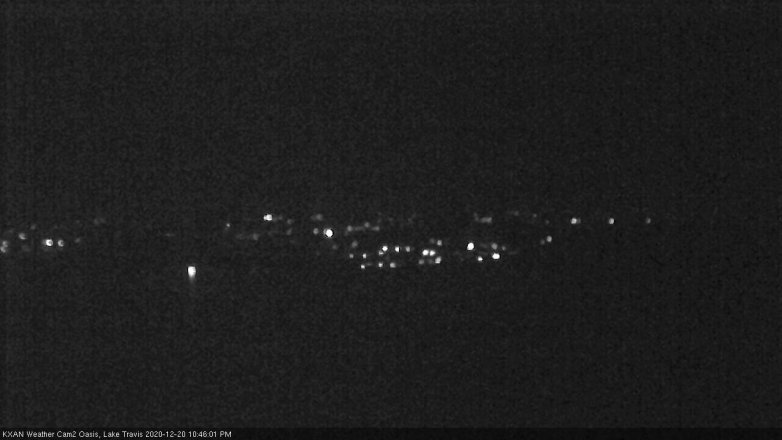 Lake Travis webcam, December 20, 2020 10:45 PM CT