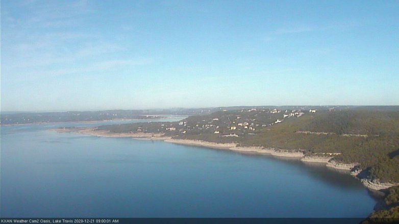 Lake Travis webcam, December 21, 2020 9:00 AM CT