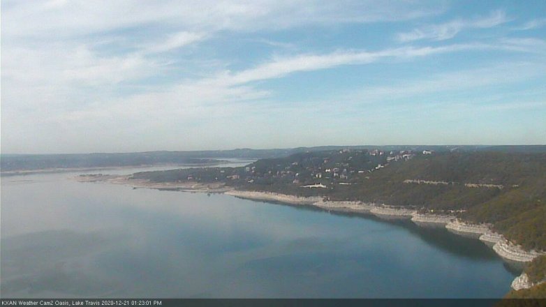 Lake Travis webcam, December 21, 2020 1:25 PM CT