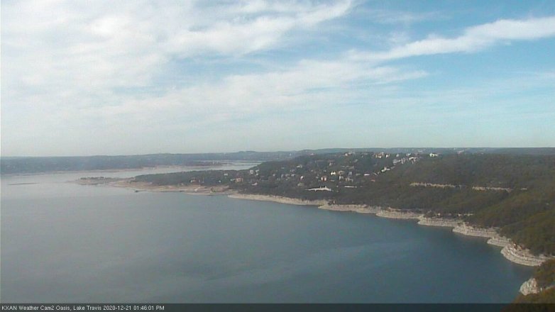 Lake Travis webcam, December 21, 2020 1:45 PM CT