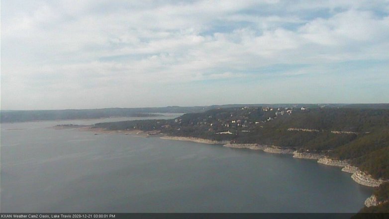 Lake Travis webcam, December 21, 2020 3:00 PM CT