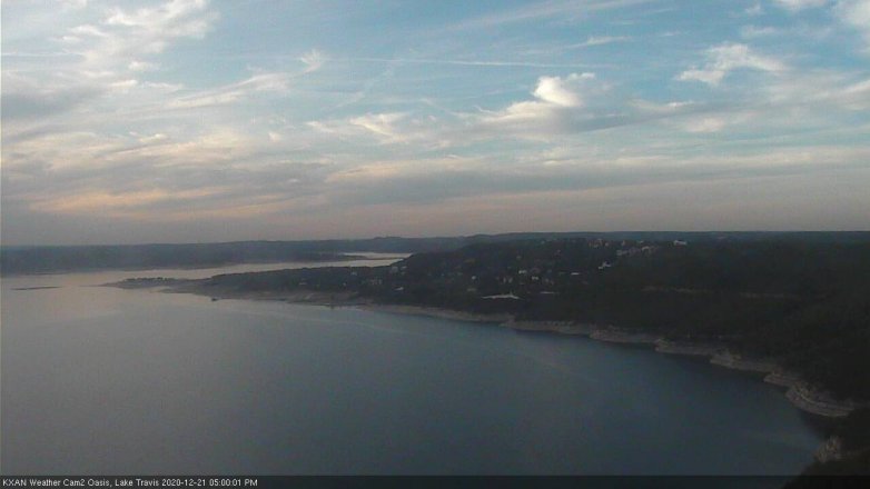 Lake Travis webcam, December 21, 2020 5:00 PM CT