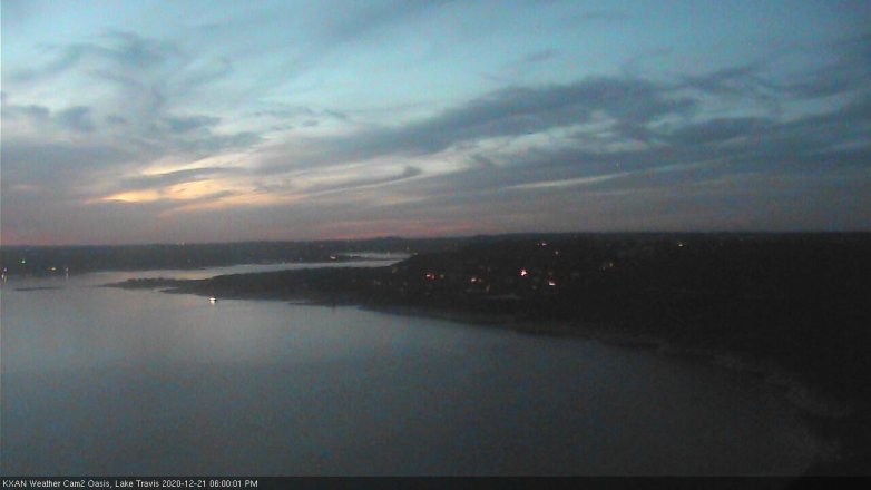 Lake Travis webcam, December 21, 2020 6:00 PM CT