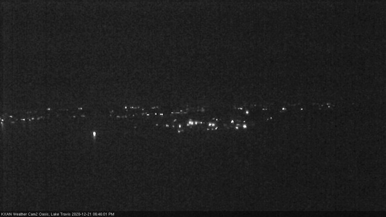 Lake Travis webcam, December 21, 2020 6:45 PM CT