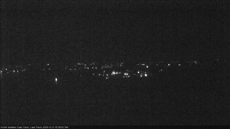 Lake Travis webcam, December 21, 2020 7:00 PM CT