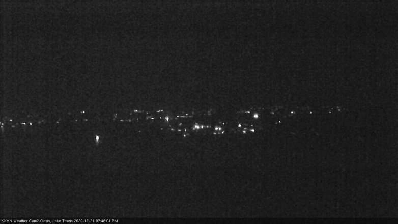 Lake Travis webcam, December 21, 2020 7:45 PM CT