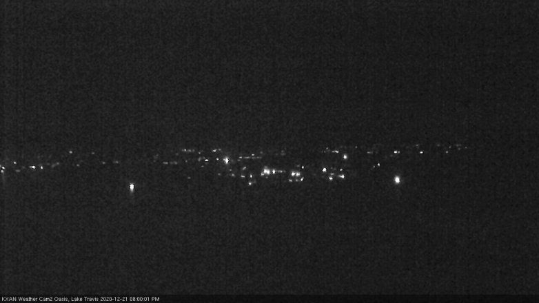 Lake Travis webcam, December 21, 2020 8:00 PM CT