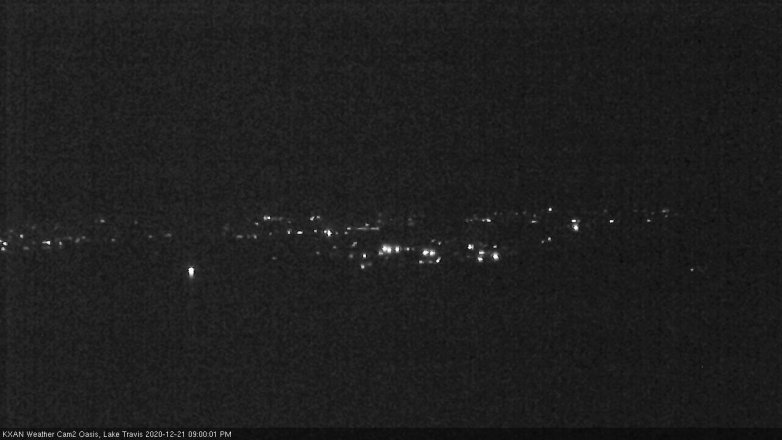 Lake Travis webcam, December 21, 2020 9:00 PM CT