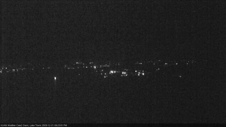 Lake Travis webcam, December 21, 2020 9:25 PM CT