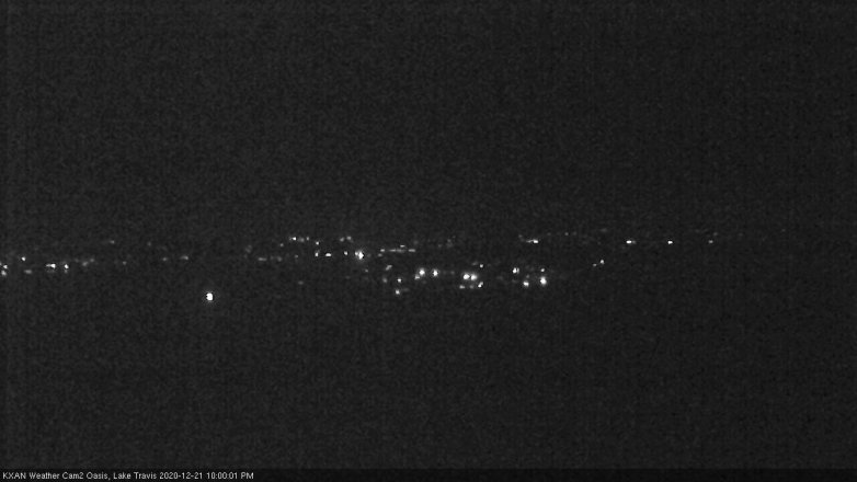 Lake Travis webcam, December 21, 2020 10:00 PM CT
