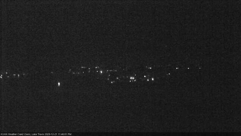 Lake Travis webcam, December 21, 2020 11:45 PM CT