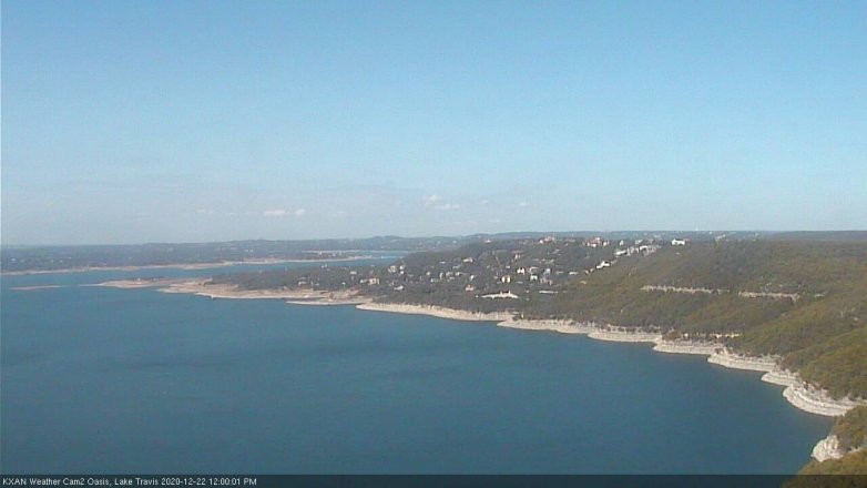 Lake Travis webcam, December 22, 2020 12:00 PM CT