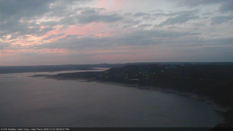 Lake Travis webcam, December 22, 2020 5:45 PM CT