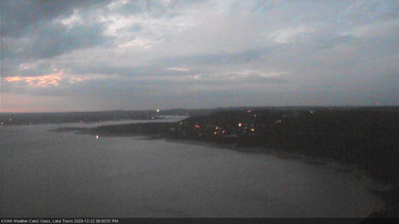 Lake Travis webcam, December 22, 2020 6:00 PM CT