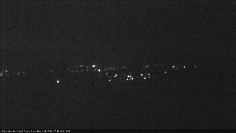 Lake Travis webcam, December 22, 2020 10:45 PM CT