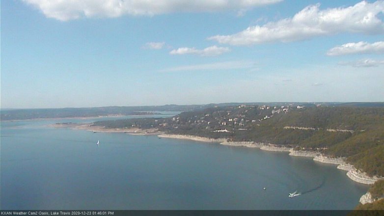 Lake Travis webcam, December 23, 2020 1:45 PM CT