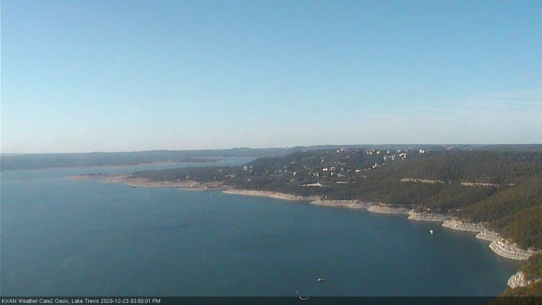 Lake Travis webcam, December 23, 2020 3:00 PM CT