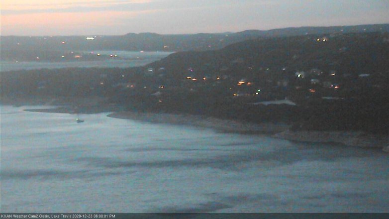 Lake Travis webcam, December 23, 2020 6:00 PM CT