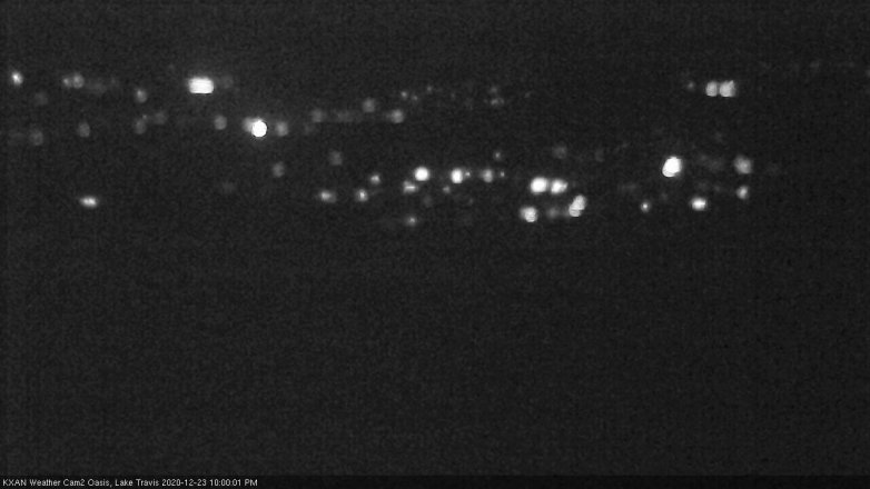 Lake Travis webcam, December 23, 2020 10:00 PM CT