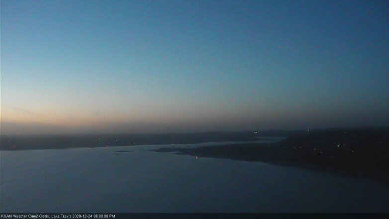 Lake Travis webcam, December 24, 2020 6:00 PM CT
