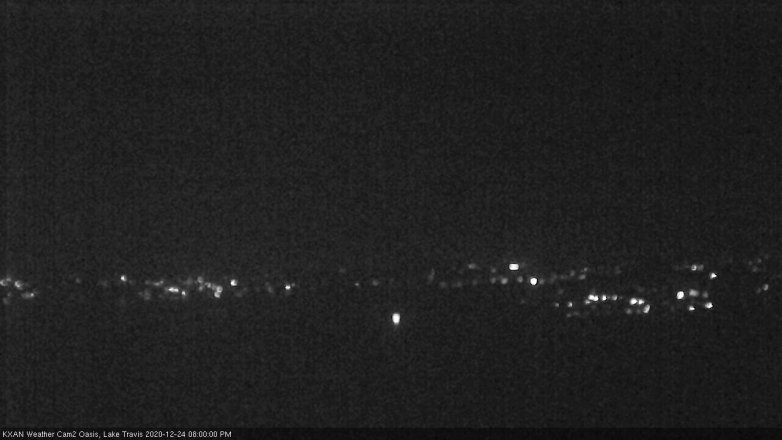 Lake Travis webcam, December 24, 2020 8:00 PM CT