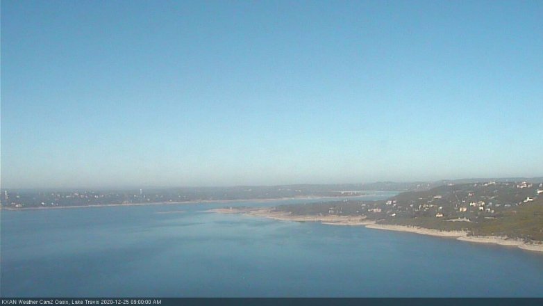 Lake Travis webcam, December 25, 2020 9:00 AM CT