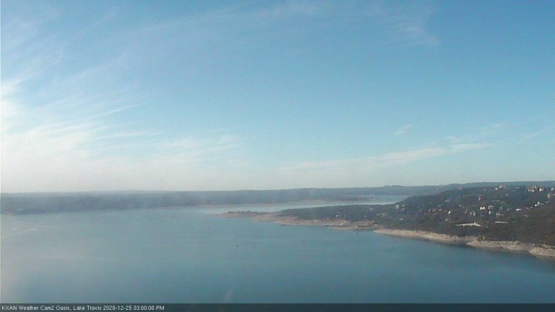 Lake Travis webcam, December 25, 2020 3:00 PM CT