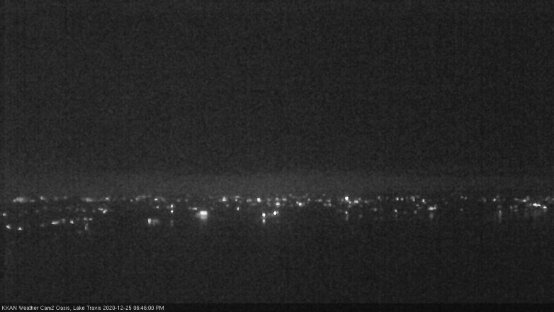 Lake Travis webcam, December 25, 2020 6:45 PM CT