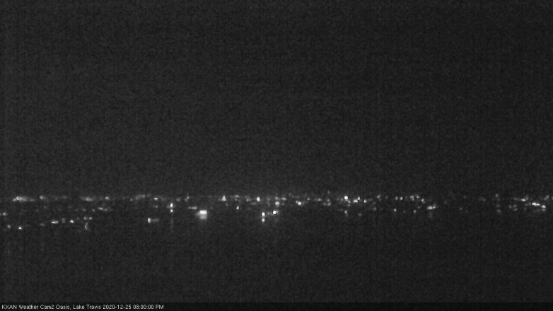 Lake Travis webcam, December 25, 2020 8:00 PM CT