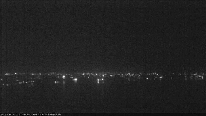 Lake Travis webcam, December 25, 2020 8:45 PM CT