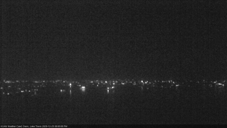 Lake Travis webcam, December 25, 2020 9:00 PM CT