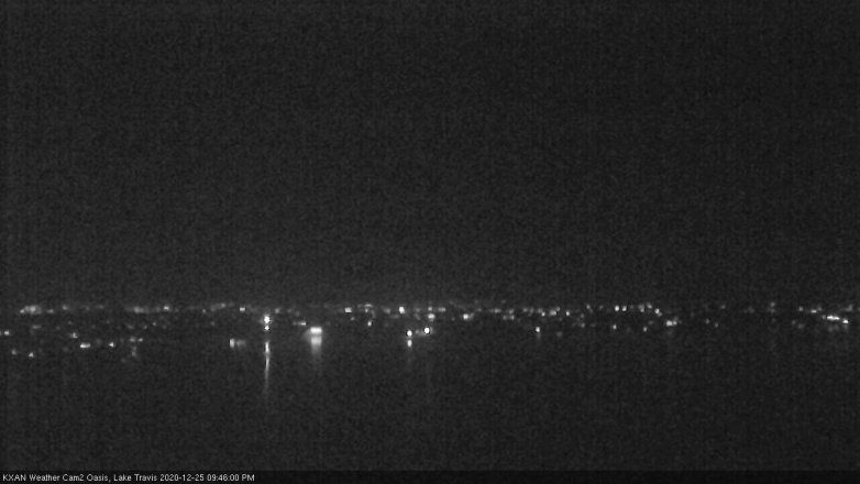 Lake Travis webcam, December 25, 2020 9:45 PM CT