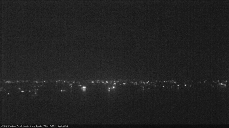 Lake Travis webcam, December 25, 2020 11:00 PM CT