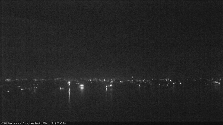 Lake Travis webcam, December 25, 2020 11:25 PM CT