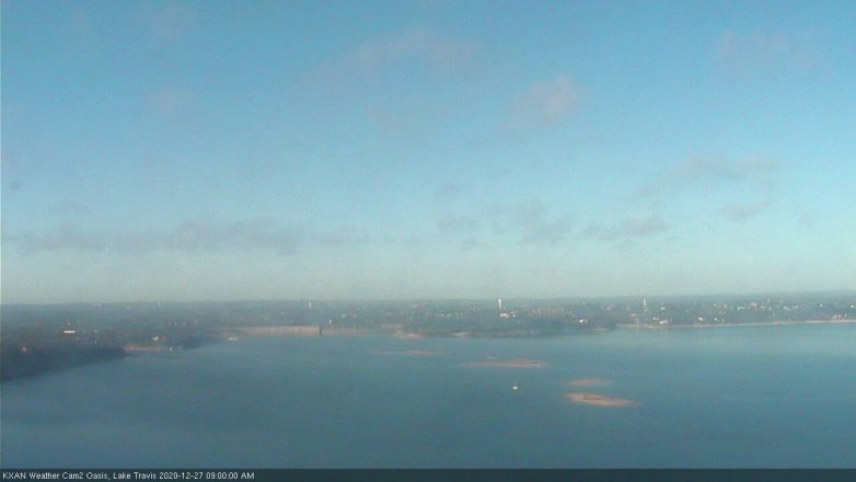 Lake Travis webcam, December 27, 2020 9:00 AM CT