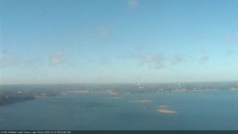 Lake Travis webcam, December 27, 2020 9:25 AM CT