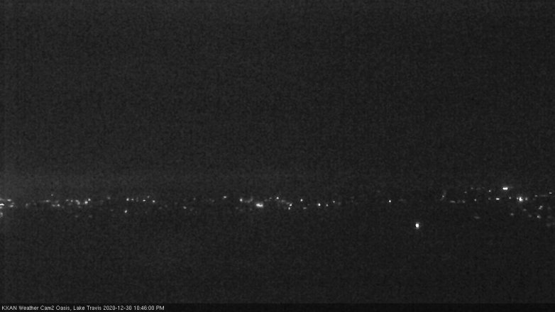 Lake Travis webcam, December 30, 2020 10:45 PM CT