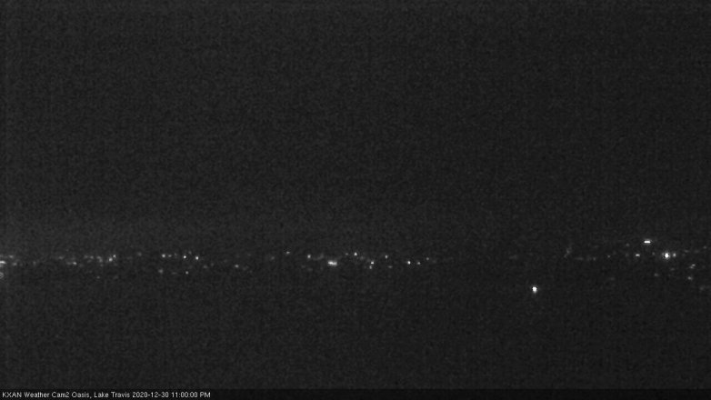 Lake Travis webcam, December 30, 2020 11:00 PM CT