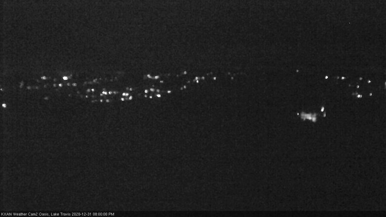 Lake Travis webcam, December 31, 2020 8:00 PM CT