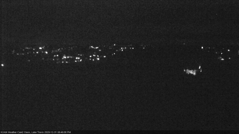 Lake Travis webcam, December 31, 2020 8:45 PM CT