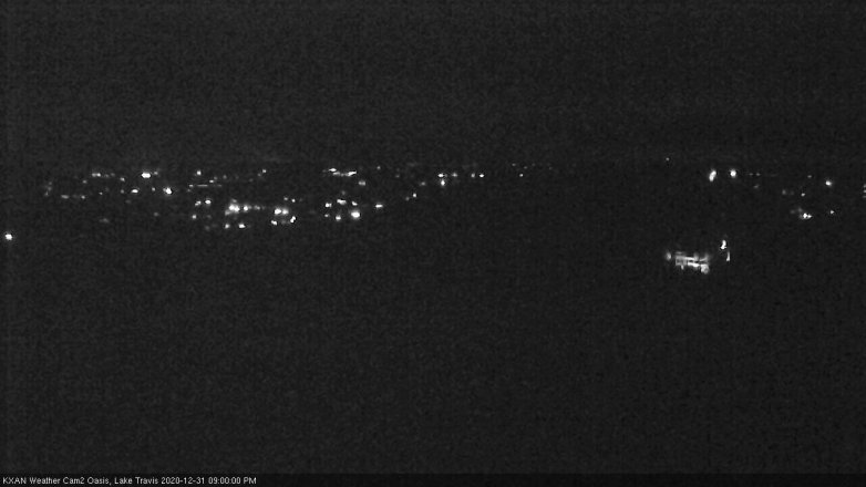 Lake Travis webcam, December 31, 2020 9:00 PM CT
