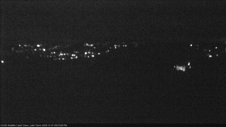 Lake Travis webcam, December 31, 2020 9:25 PM CT