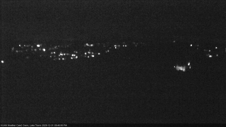 Lake Travis webcam, December 31, 2020 9:45 PM CT