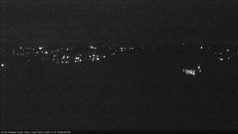 Lake Travis webcam, December 31, 2020 10:45 PM CT
