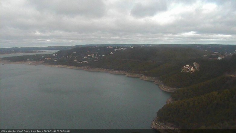 Lake Travis webcam, January 1, 2021 9:00 AM CT