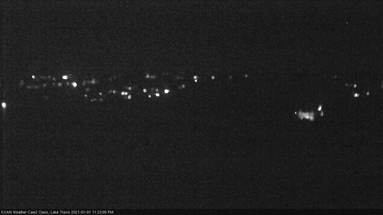 Lake Travis webcam, January 1, 2021 11:25 PM CT