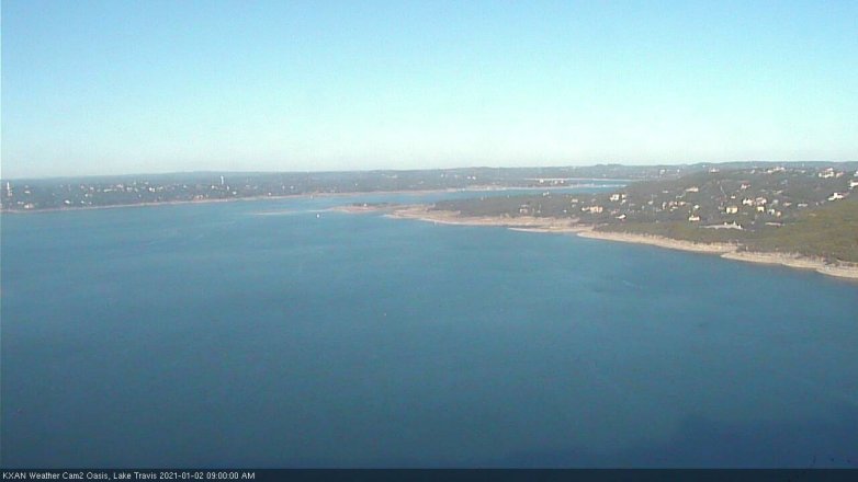 Lake Travis webcam, January 2, 2021 9:00 AM CT
