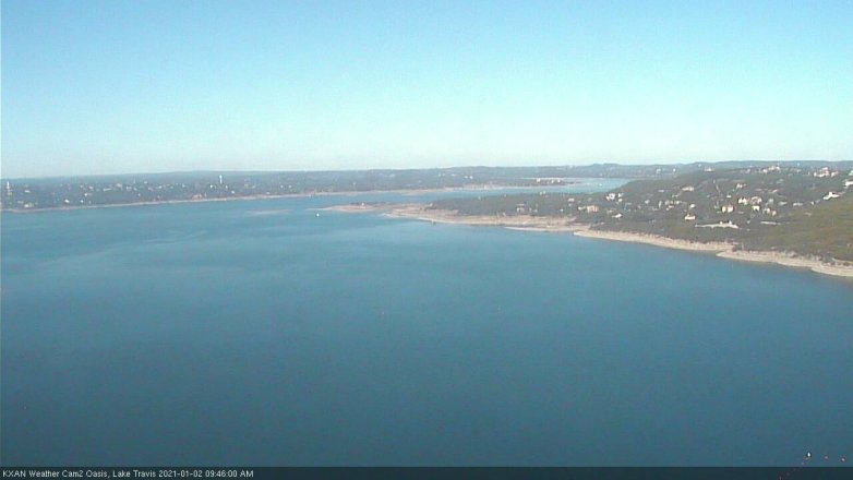 Lake Travis webcam, January 2, 2021 9:45 AM CT
