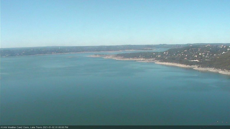 Lake Travis webcam, January 2, 2021 1:00 PM CT