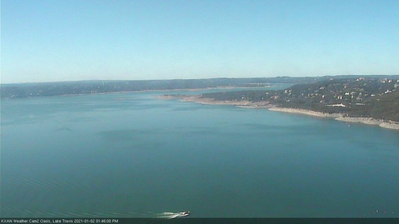 Lake Travis webcam, January 2, 2021 1:45 PM CT